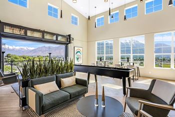 Pool table in game room